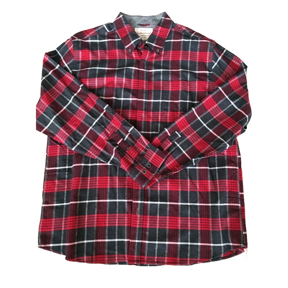 Weatherproof Red Flannel Shirt Mens Size XXL Original Vintage Button Down Collar